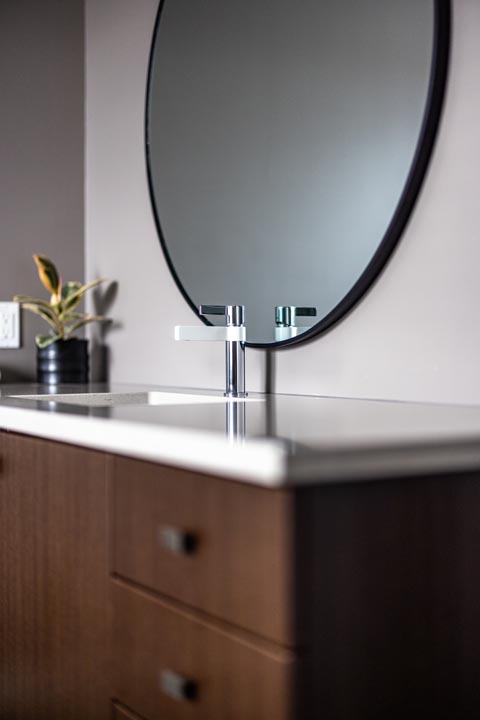close up vanity with foucet modern look