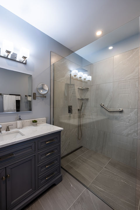 Custom barrier-free shower for accessible bathroom