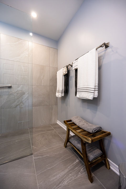 walk-in shower for an accessible bathroom