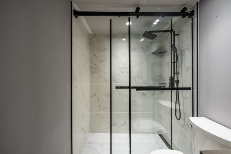 Condo bathroom tub to shower conversion