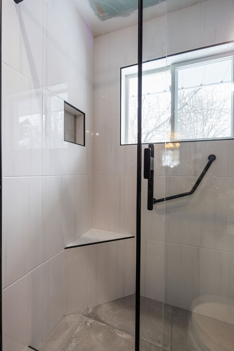 Schluter tiled shower corner