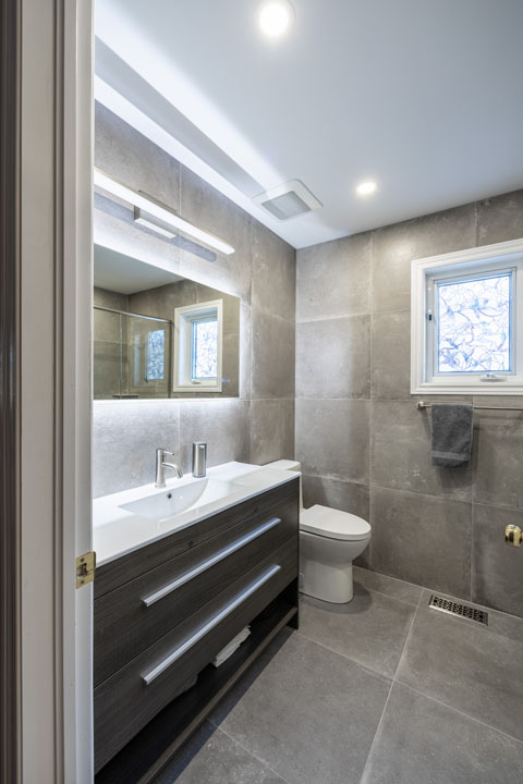 bathroom-reno-grey-tiles LED backlit mirror