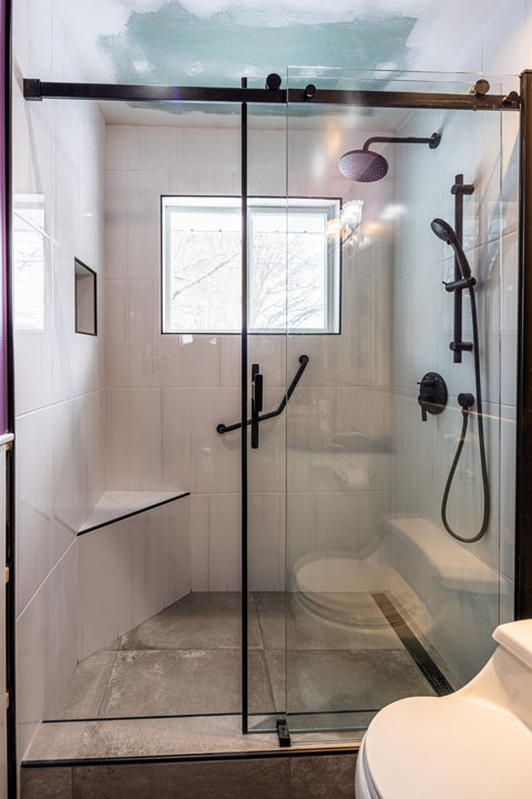 Osgoode tub to shower bathroom conversion