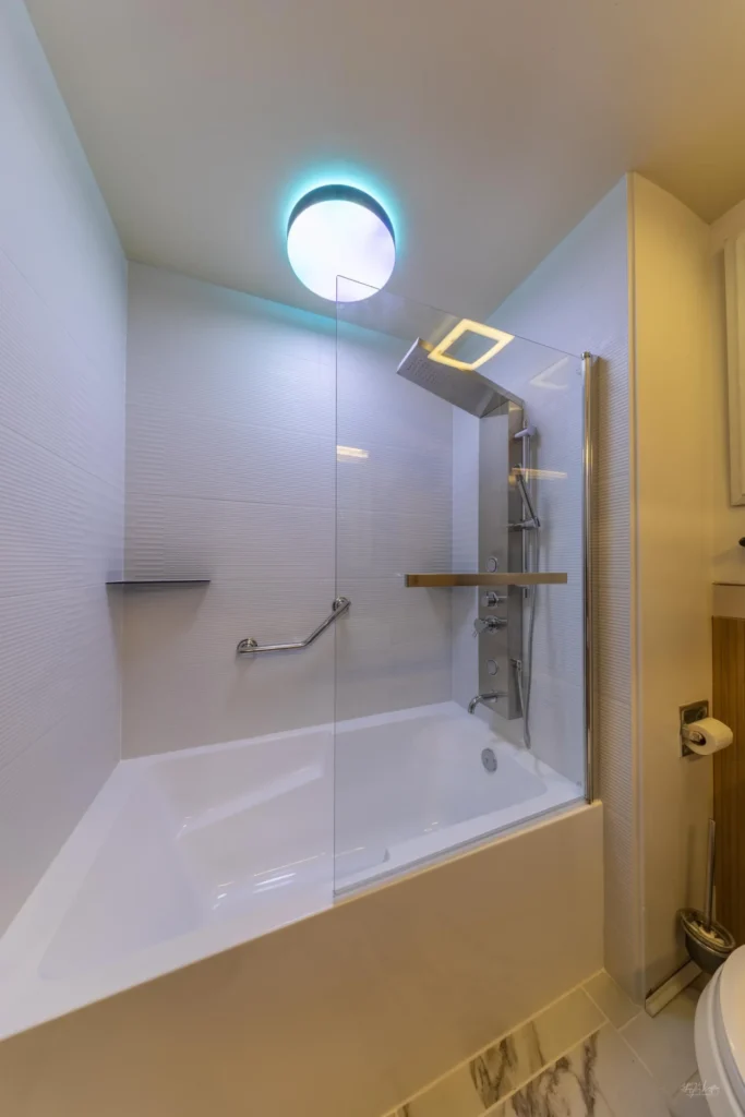deep soaker tub tiled